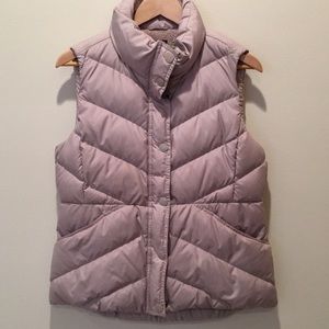 J Crew Sherpa lined down filled vest, Sz M, mauve